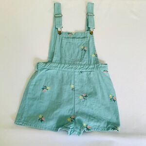 Cider Floral Embroidered Shortalls Overalls Women‎ M Blue Denim Boho Whimsy Cute